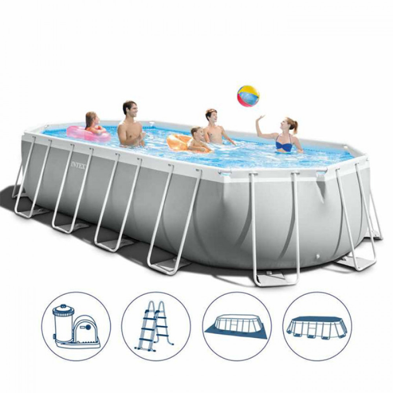 Bazen INTEX 5.03m x 2.74m x 1.22m prism frame oval pool set - 26796